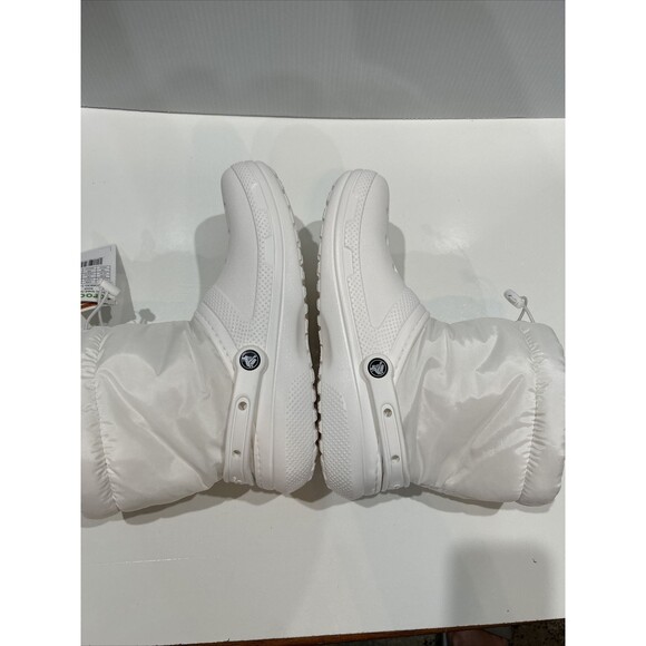 Crocs White Neo Puff Boots M10 W12 White Fleece Lined Comfort - Picture 10 of 13